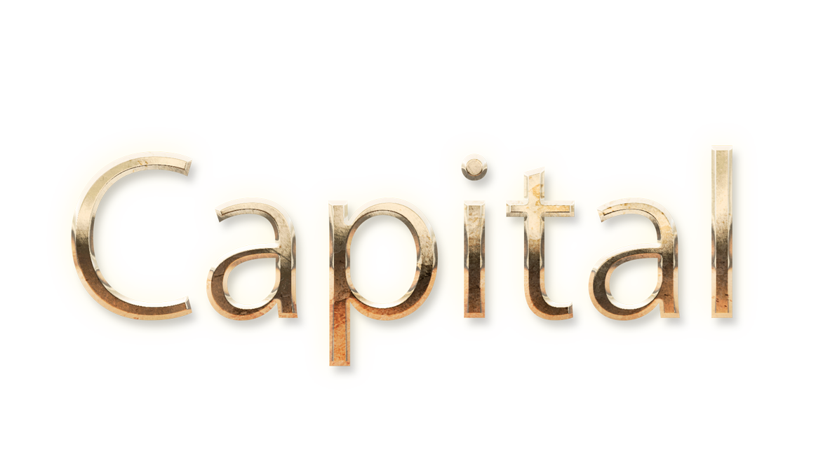 WORD CAPITAL gold text typography PNG images free